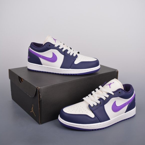 Air Jordan 1 Low“White purple” Men's sneakers - Picture 1 of 10